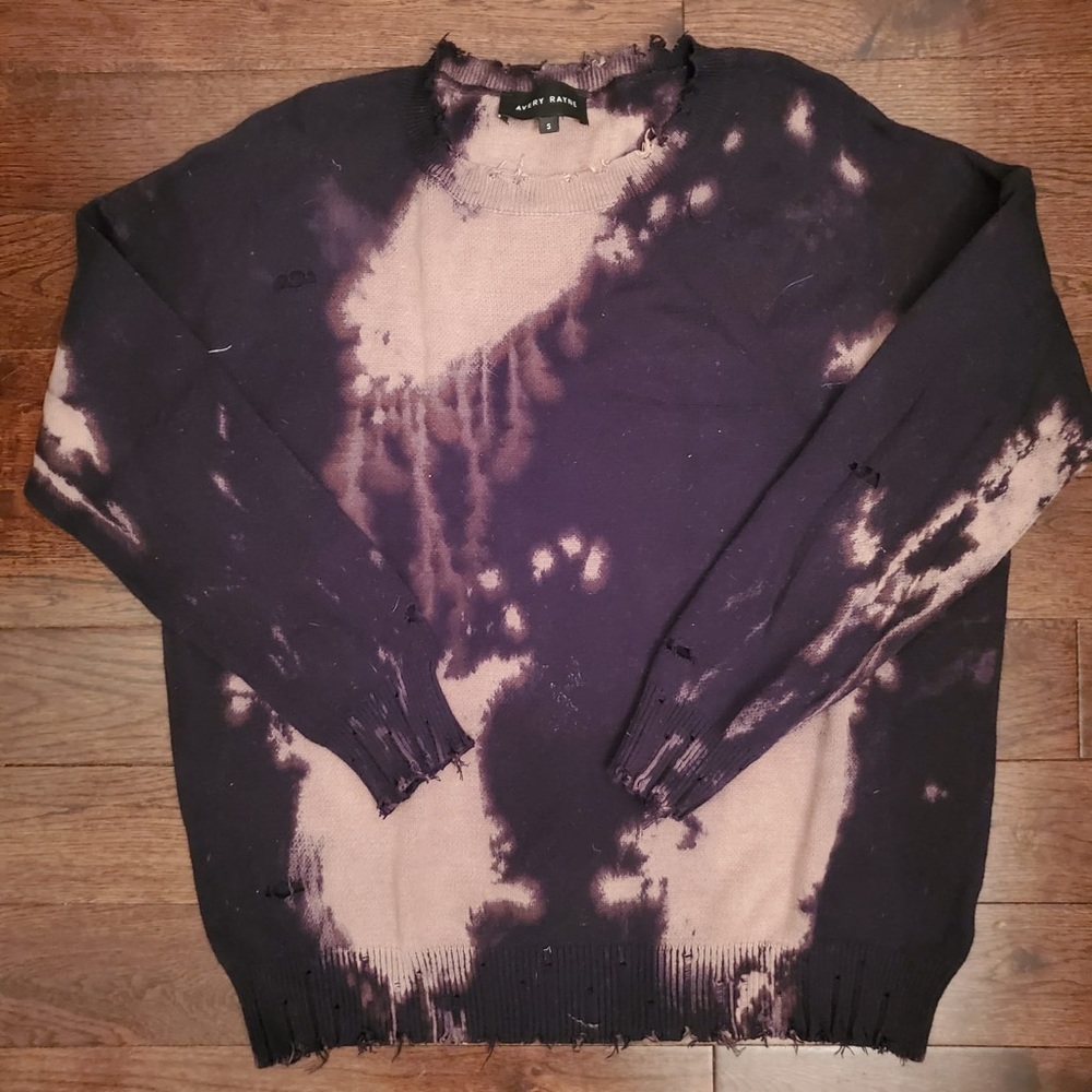 Black bleached/ distressed sweater